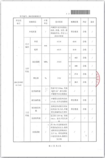 北京出厂检测报告